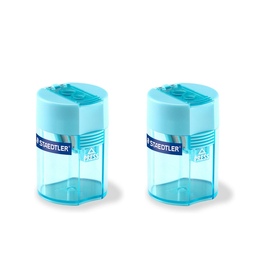 Staedtler Double Hole Tub Pencil Sharpener Cyan Color 51200637 Safety