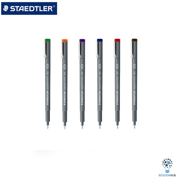Staedtler Pigment Liner 6 Colour Fineliner Pen Set 0.5MM or 0.3MM Drawing  Sketching Illustration 