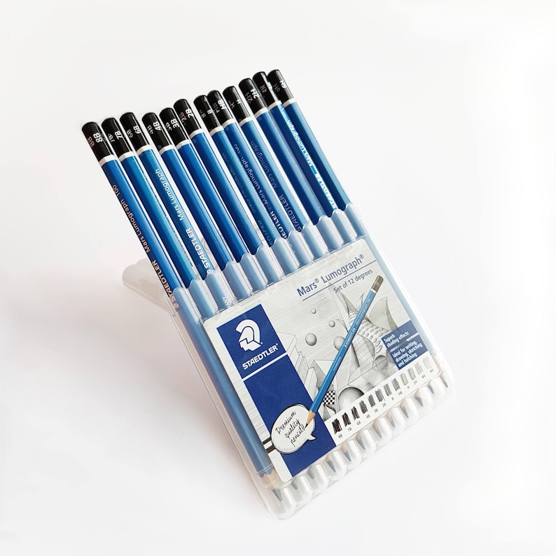 12 Staedtler Mars Lumograph 100 Graphite Pencil Art Set Etsy