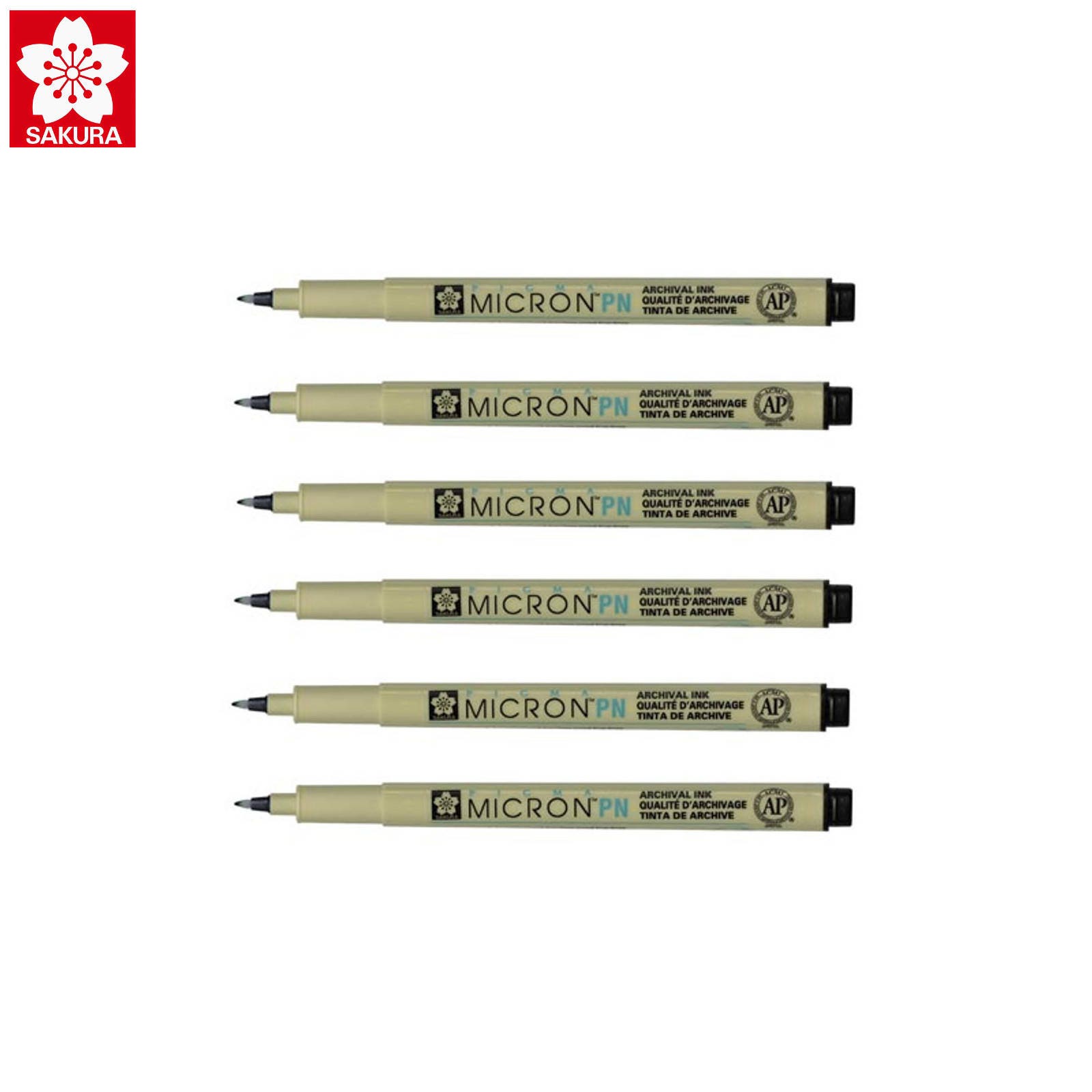 6PCS Sakura Pigma Micron Pen,Archival Pigment Ink Drawing Pens