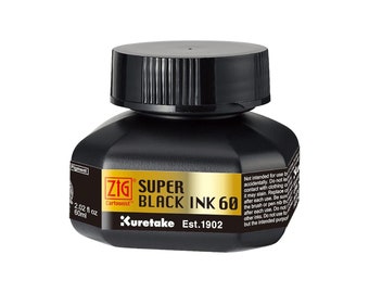 Kuretake Zig Cartoonist Super Black Ink 60ml | for Dip Pen only