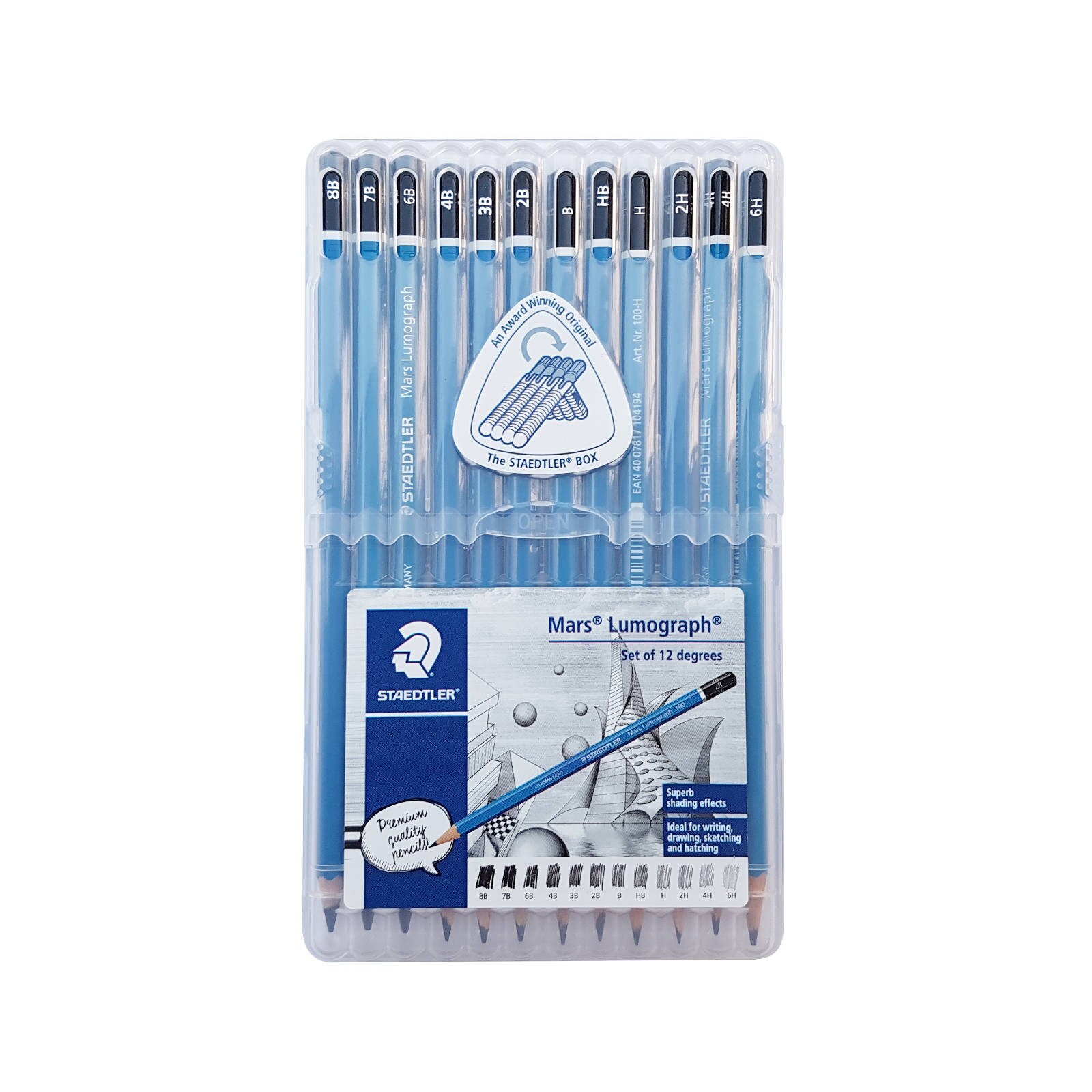 2x Staedtler Lumograph Drawing Pencil Set 100% PEFC - 2H, HB, B, 2B, 4B ,  6B