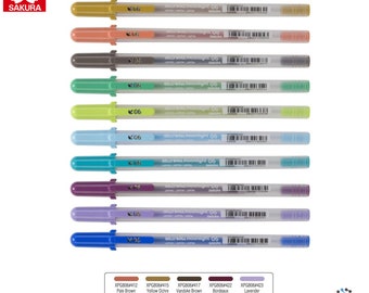 Sakura Gelly Roll | Moonlight 06 Pale Colour Set | 10 Pens | Arts Craft Stationery