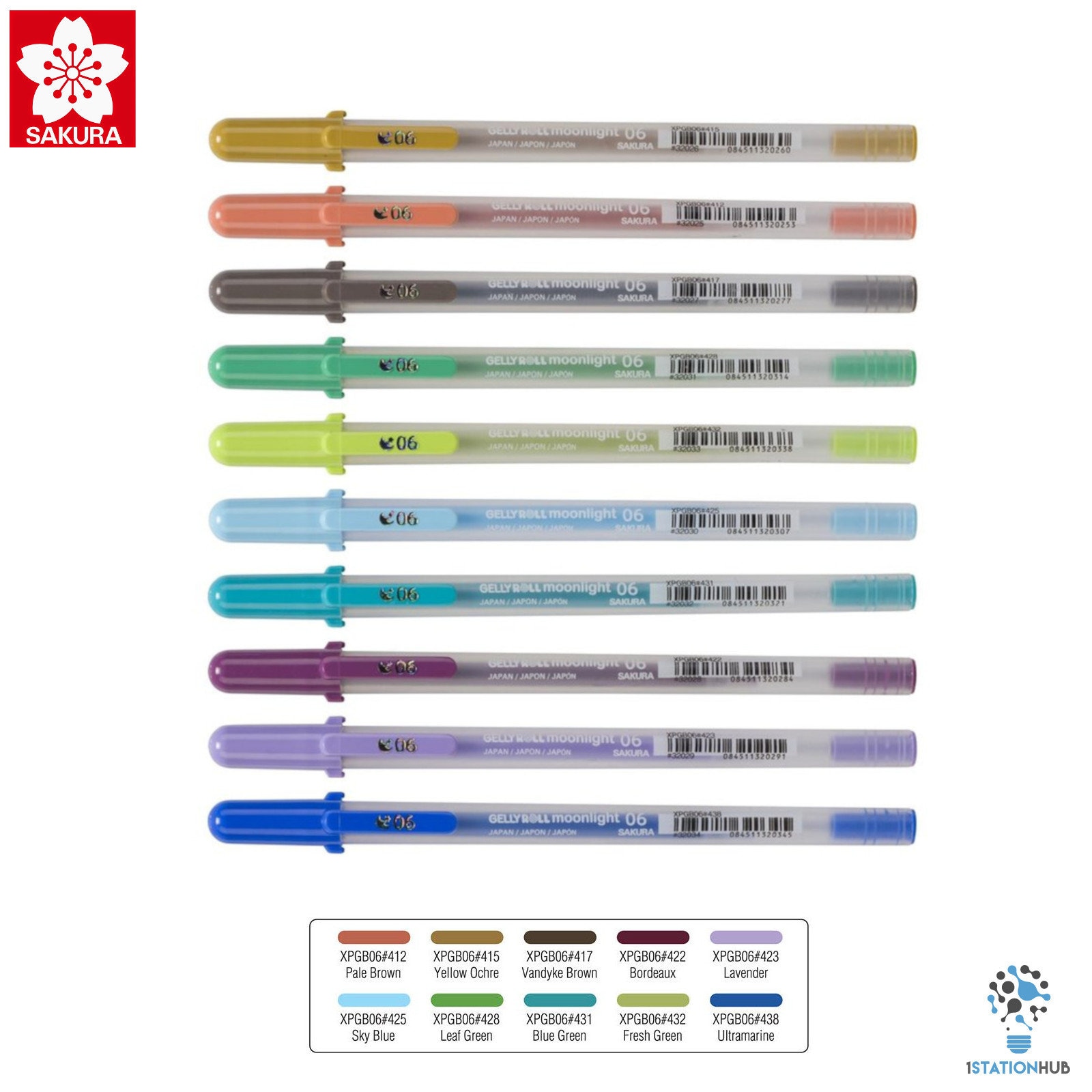 10 Sakura Gelly Roll Pens, Colored, Souffle, 3D Opaque 10 Sakura