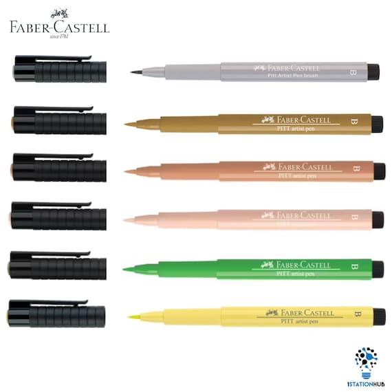 Faber-Castell Wallet of 6 Blue Lettering Set Pitt Artist Pen