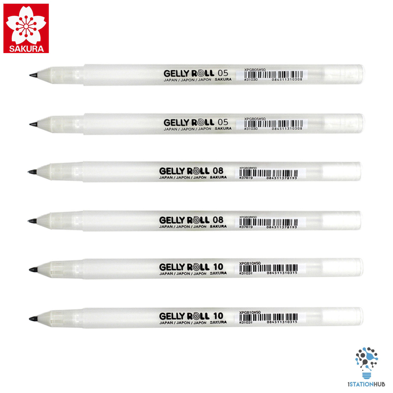 SAKURA Gelly Roll Gel Pens - Bold Tip Ink Pen for Journaling, Art, or  Drawing - Classic White Ink - 6 Pack