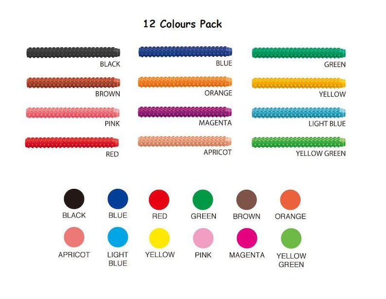 Build /& Draw Non Toxic Hand Lettering Modern Calligraphy Color Pens Art Craft ETX-F12W Pack of 12 Colour Artline Stix Brush Marker Pen
