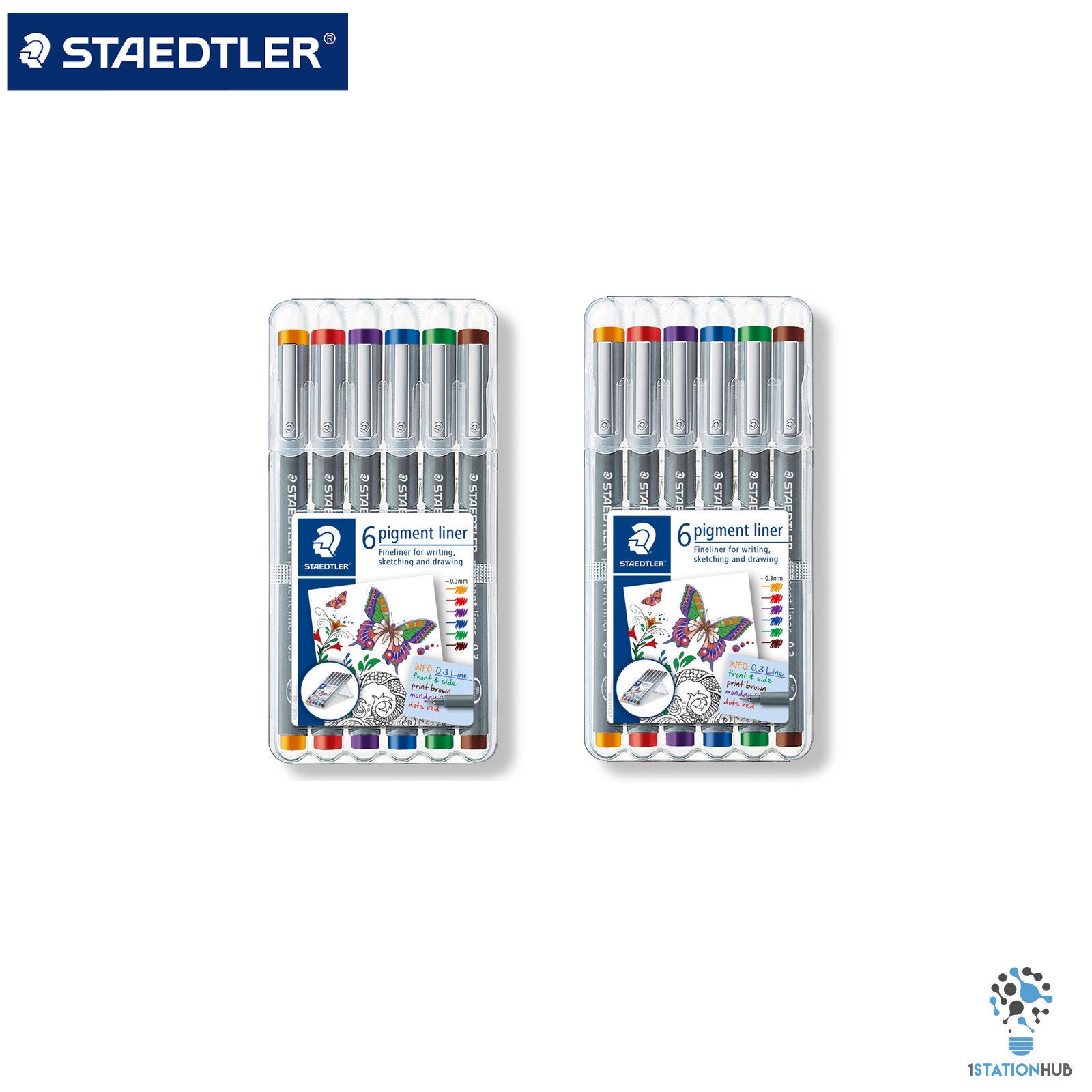 Staedtler Pigment Liner Assorted - Pack of 8