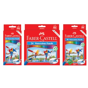 Faber Castell Watercolour Pencils | 12/24/36 Colours | Arts Craft Colouring Pencil Water Colour
