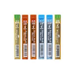 Pilot Polymer HB 2B Mechanische Bleistifte Nachfüllen | 0,5mm 0,7mm 0,3mm 0,9mm | 6 Röhrchen