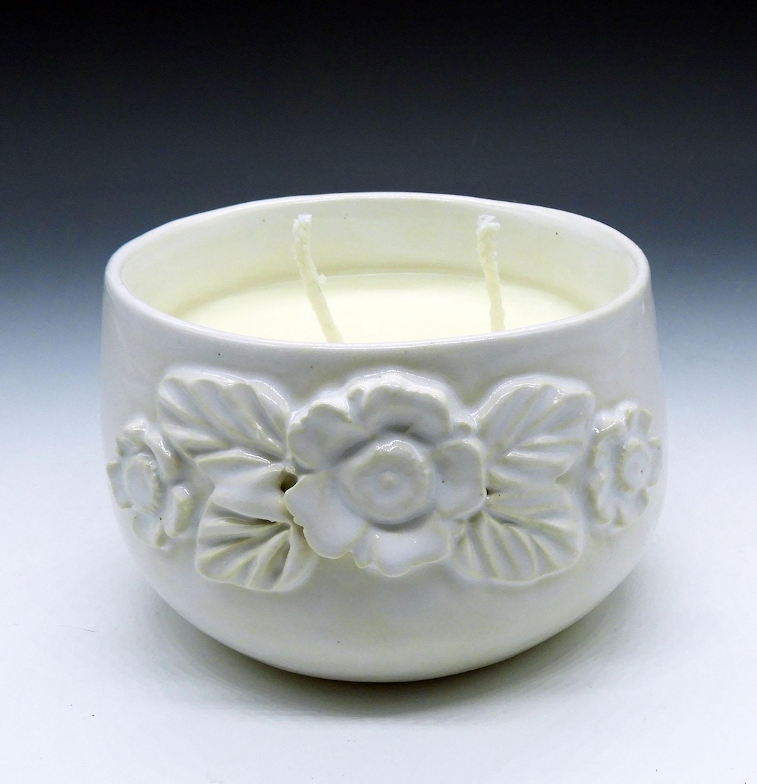 Floral Container Candle - Etsy