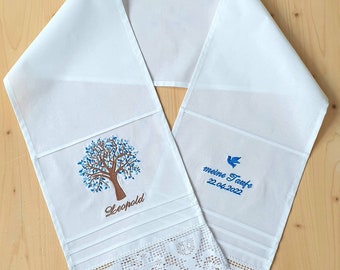 Foulard baptismal en coton avec arbre de vie pour garçons et filles