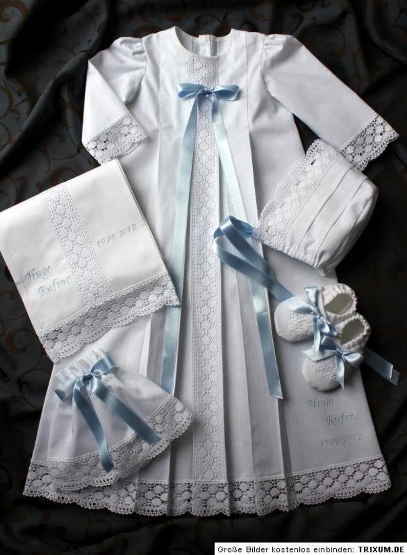 Christening robe baptismal 5 pcs. Cotton Gr. 5686 Etsy