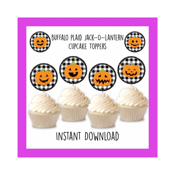 Jack O Lantern Cupcake Toppers Etsy