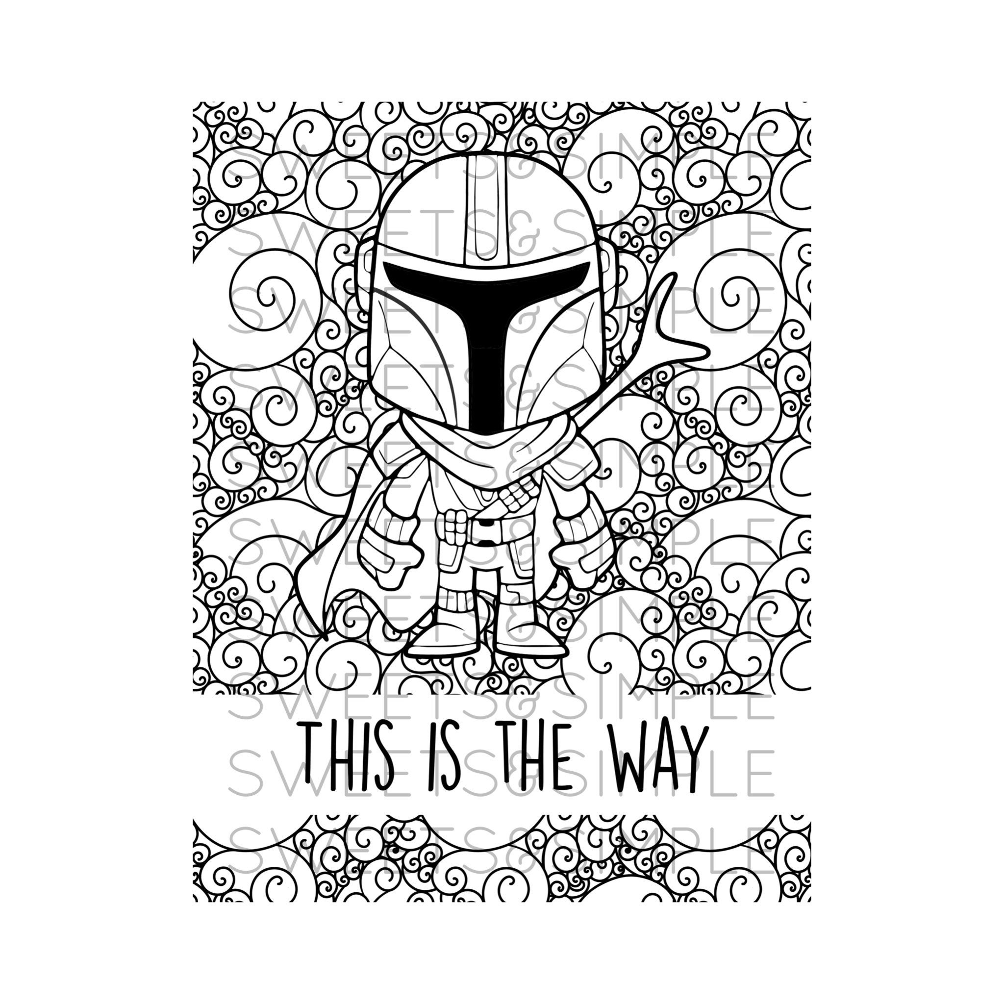 Space Bounty Hunter Coloring Page, Adult Coloring, Coloring Page ...