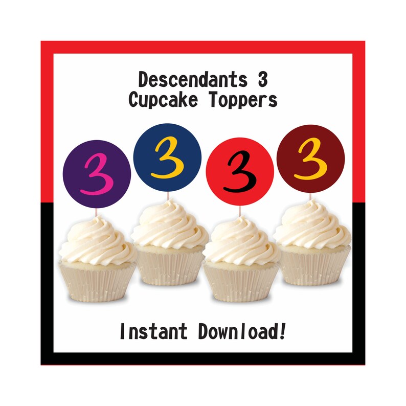 Descendants Cupcake Toppers, Descendants 3, Descendants Premiere, Watch ...
