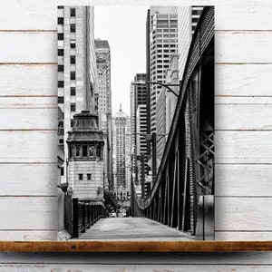 La Salle Street Bridge - Chicago Wall Art, Urban Wall Art, Chicago Wall Art, Chicago Art Print, Urban Decor, Bridge Wall Decor, B&W Photo