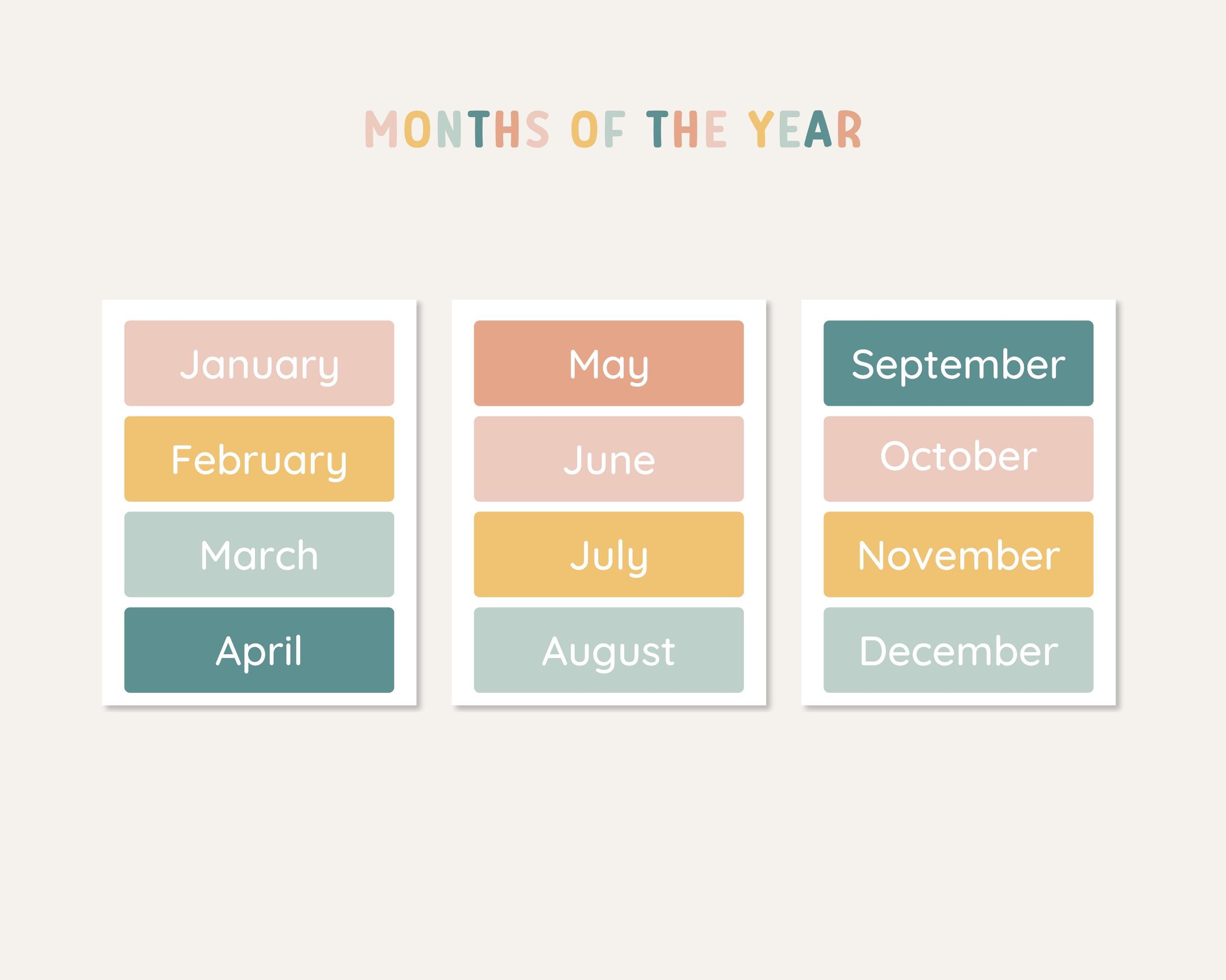 Days of the Week | Months of the Year | Seasons Classroom Display ...