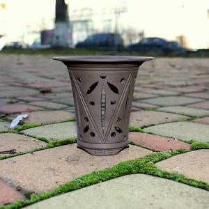 Handmade Ceramic Orchid Pot - Breathable Clay, Neofinetia Planter