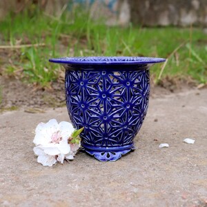 Maceta de neofinetia, maceta de celadón, maceta para orquídeas, maceta para orquídeas, maceta para flores, maceta de cerámica, maceta para orquídeas, maceta alta de cerámica, regalo para abuela