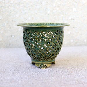 Maceta de gres OOAK. Cocción a 1250 grados Celsius. Maceta de neofinetia. Maceta para orquídeas. Maceta de cerámica.