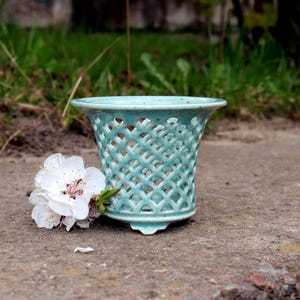 Neofinetia pot  Orchid pot for Orchid planter for Flower pot Ceramic plant pot Orchid pots Tall pot ceramic Gift for grandmother