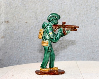 ceramic toy Ukrainian warrior Ukrainian soldier ceramic figurine of a soldier