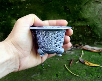 OOAK Furan orchid pot Fu ran pot Neofinetia pot Fukiran Furan pot Dendrobium pot Gift for mom Orchid pots Orchid cachepot