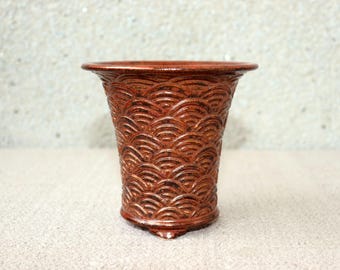 OOAK  stoneware copper pot. Firing at 1200 degrees Celsius