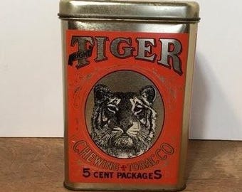 1950 年代のタイガー噛みタバコ缶/タバコ/チェインコ/男の隠れ家
