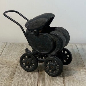 1910 Antique Cast Iron Doll Baby Buggy/Hubley or Kilgore