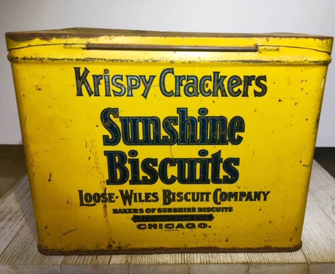 1930s Rare Krispy Crackers Sunshine Biscuits Tin/loosewiles Etsy