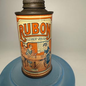 1920er Jahre Rubon Reiniger und Möbelpolitur Zinn / 4 oz