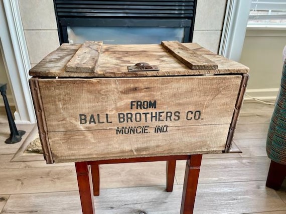 1922 Ball Brothers Wooden Shipping Crate/rare Antique - Etsy