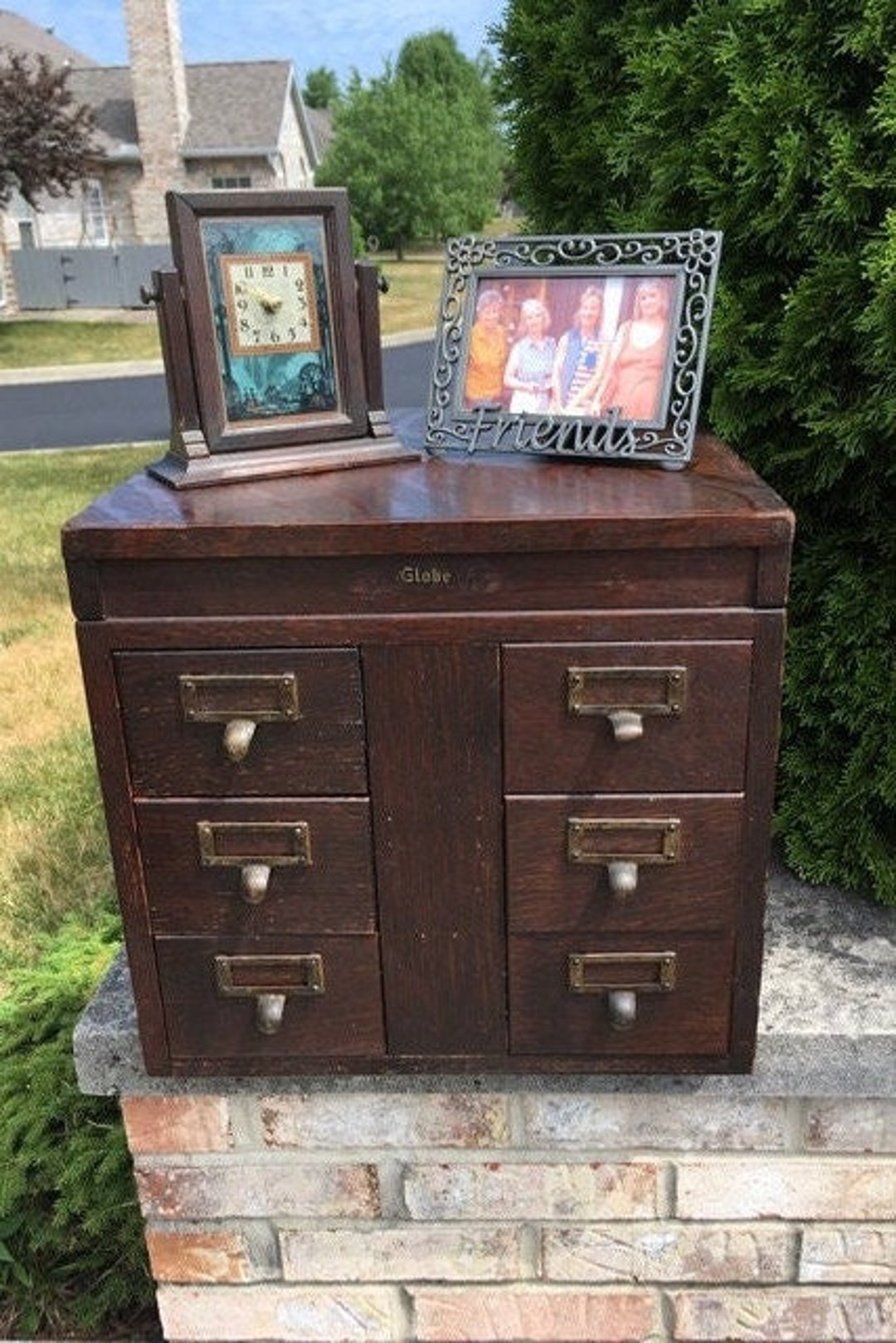 1930s Globewernicke 6 Drawer Library Card Catalog/predigital Storage