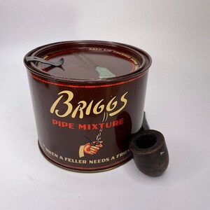 briggs pipe mixture tobacco tin 1950s Briggs Pipe Mixture Tin/p. Lorillard Tobacco