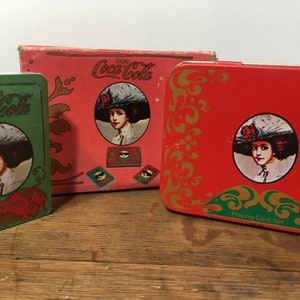 Cartas de jogar Coca-Cola Victorian Lady de 1993 em lata/Americana Nostalgia