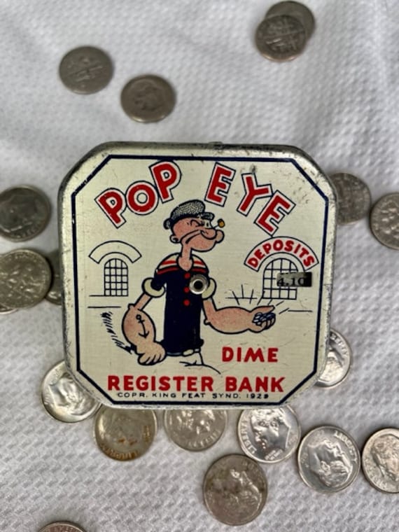 50s ポパイ ダイム バンク popeye Very Rare 1929 Popeye Dime Register Bank/popeye the Sailor