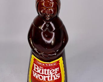 1985 Mrs. Butterworth's Amber Glass Bottle/pancake Syrup - Etsy