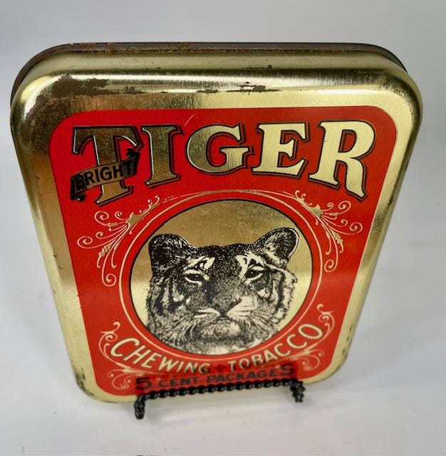 1950 年代のタイガー噛みタバコ缶/タバコ/チェインコ/男の隠れ家