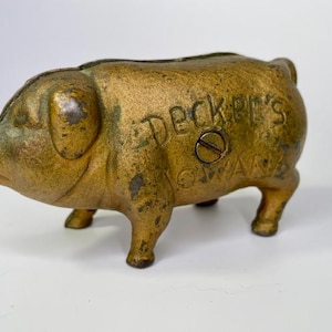 1910 Decker&#39;s Iowana Piggy Bank/Cast Iron
