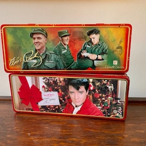 1997 and 2002 Rare Elvis Candy Tins/It&#39;s Elvis!/Russell Stover Chocolate Boxes