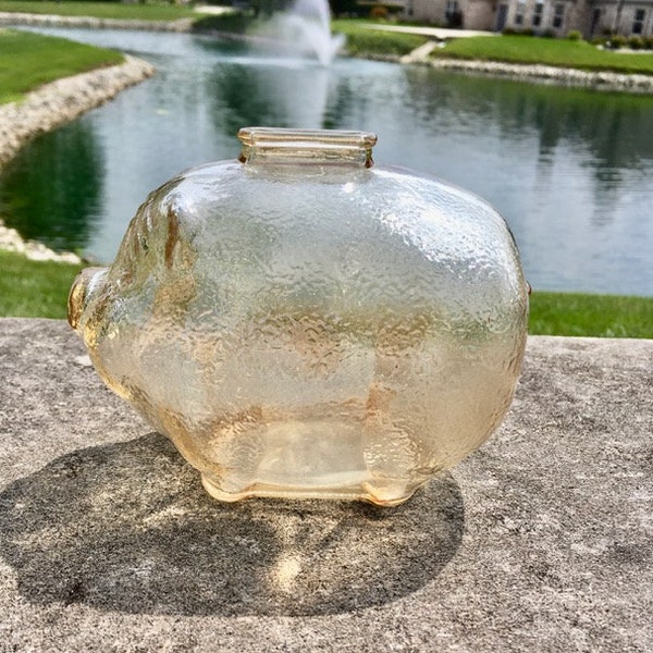 Large Glass Pig Etsy