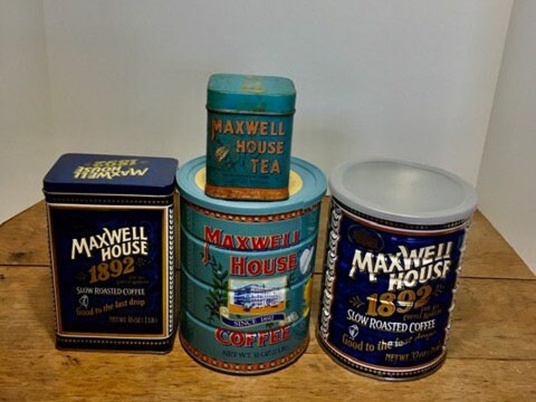 1937 Maxwell House Tea and 1970s Coffee Tins/good to the Last Drop -   Denmark