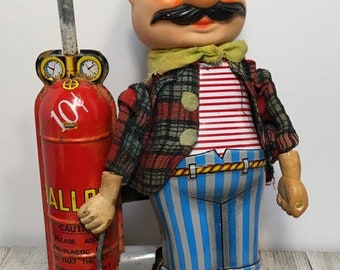 Rare 1950-60s Gino Battery Operated Balloon Man/bubble Blower