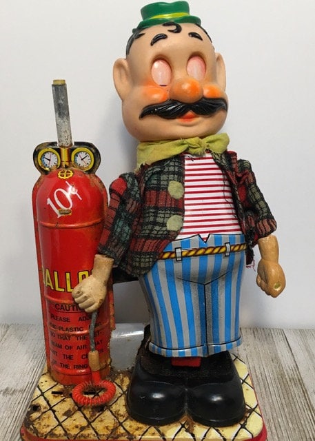 Rare 1950-60s Gino Battery Operated Balloon Man/bubble Blower