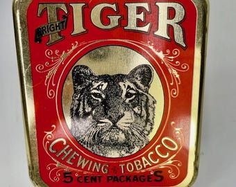 1950 年代のタイガー噛みタバコ缶/タバコ/チェインコ/男の隠れ家