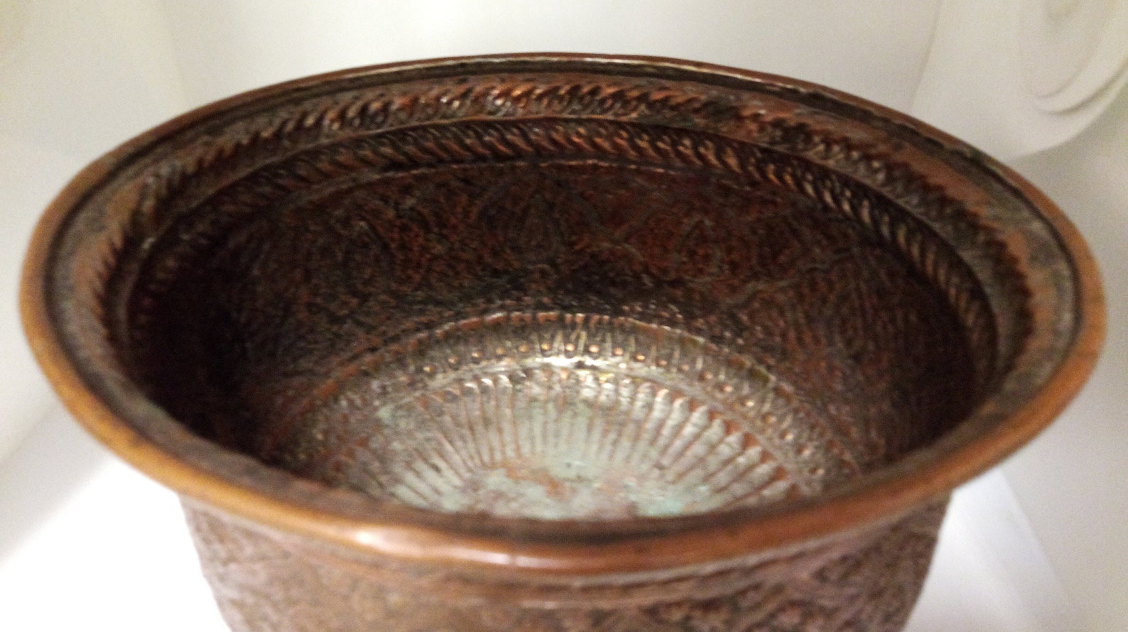 Antique Persian Qajar Copper Bowl Etsy