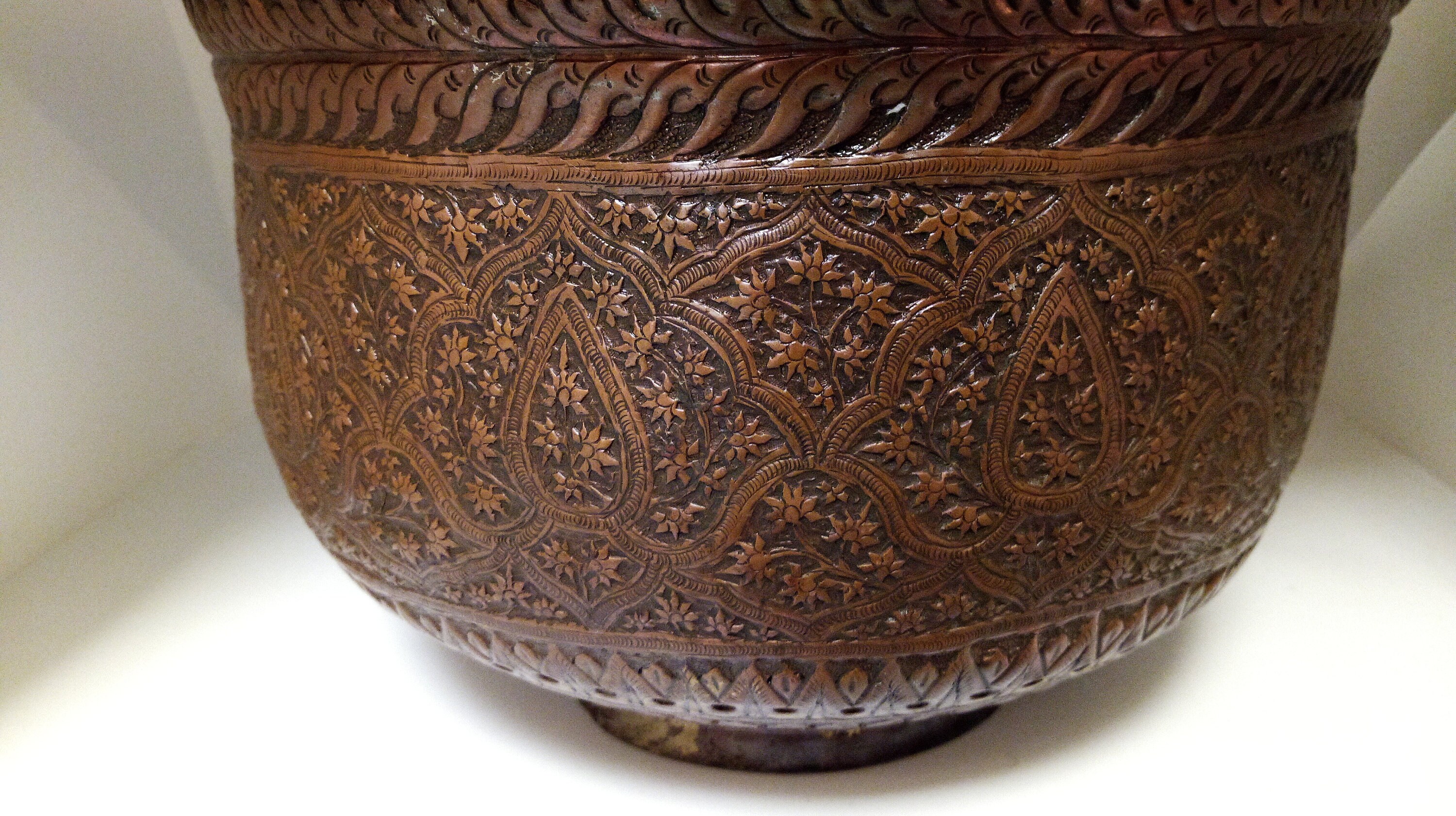 Antique Persian Qajar Copper Bowl Etsy UK