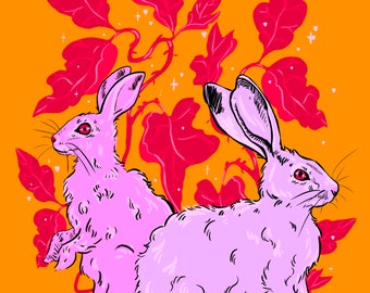 Two Hares Print